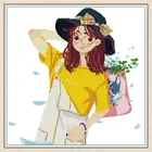 Набор для вышивки крестиком с изображением красивой девушки, 14CT 11CT, Набор для вышивки на холсте, вышивка, картина для украшения дома