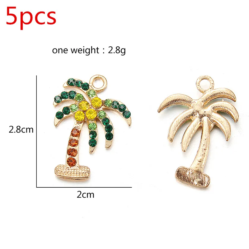 Coconut Tree Колокольчики с эмалевым покрытием снежинки-подвески 10 шт. рождественские привидения Подвески Ремесло для DIY украшения ожерелье серьги браслет ювелирные изделия аксессуар - Окраска металла: Coconut Tree