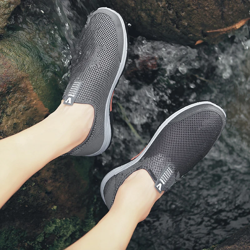 cheap 2021 New Men Hiking Shoes Spring Casual Shoes Comfortable Fashion Light Outdoor Climbing Shoes Sneakers Non-Slip Loafers