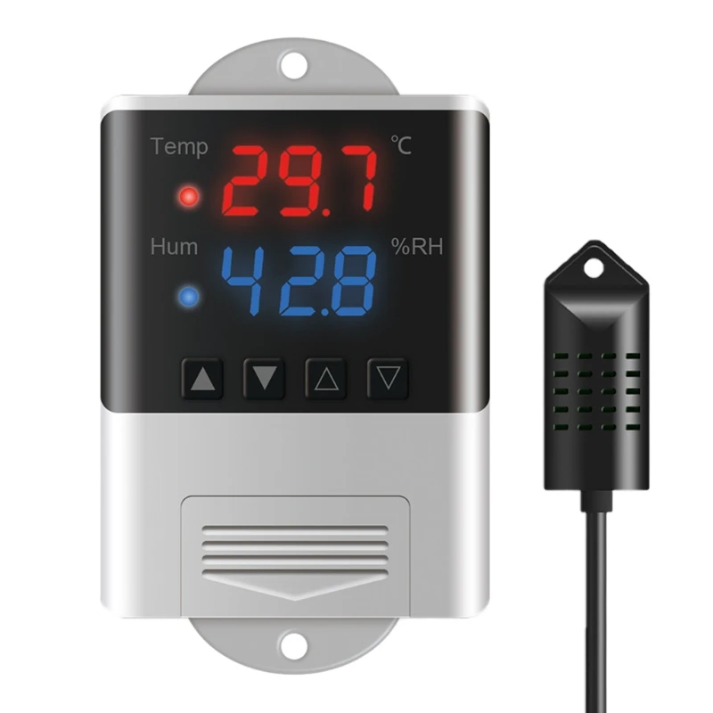 

AC 110V 220V Temperature Humidity Controller Thermoregulator Thermostat Humidistat for Incubator Breeding Greenhouse