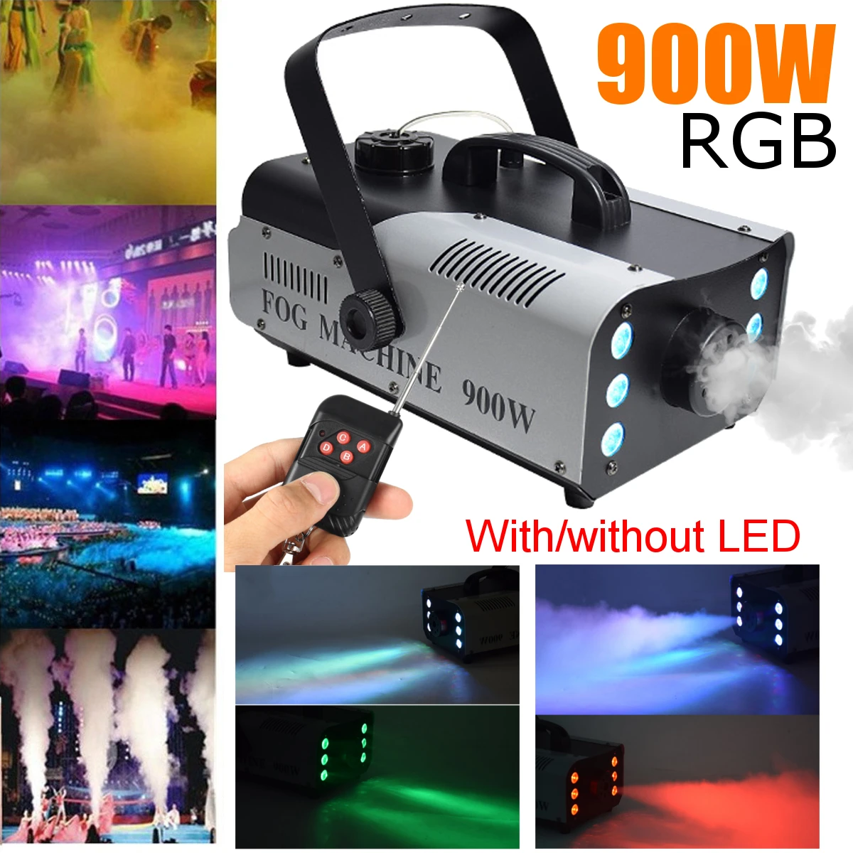 900 Вт Дискотека красочный дым 3в1 машина LED пульт дистанционного Fogger эжектор DJ