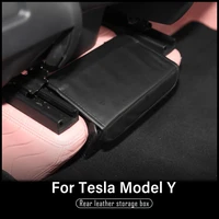 new leather storage box for tesla model y 2021 accessories under rear seat storage box for model y 2021
