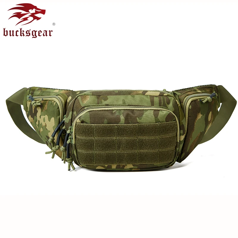 Tactical Waist Bag Sling Bag Adjustable Comfortable Camouflage Functional MOLLE System Durable For Outdoor Trekking Hiking