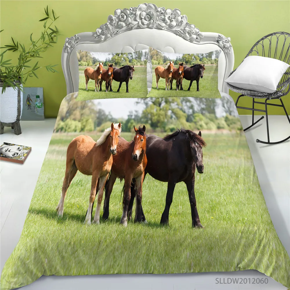 

Home Textile Luxury Bedding Set 3D Animals Print Polyester Bedclothes Soft Queen Duvet Cover Set Modern Home Bed Set Pillowcase