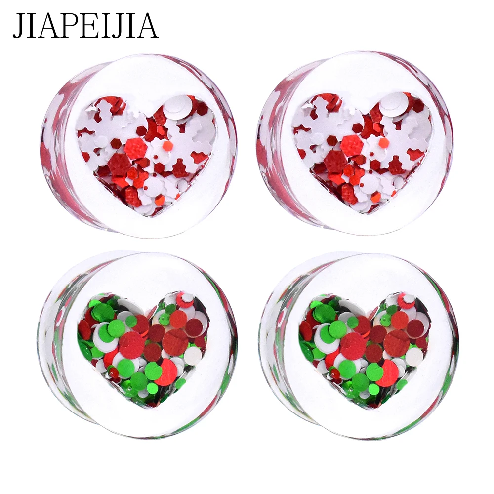 

6-30mm Christmas Series Acrylic Ear Tunnel Plugs and Gauges Piercing Tunnels Body Jewelry Flesh Piercing Stretcher Expander