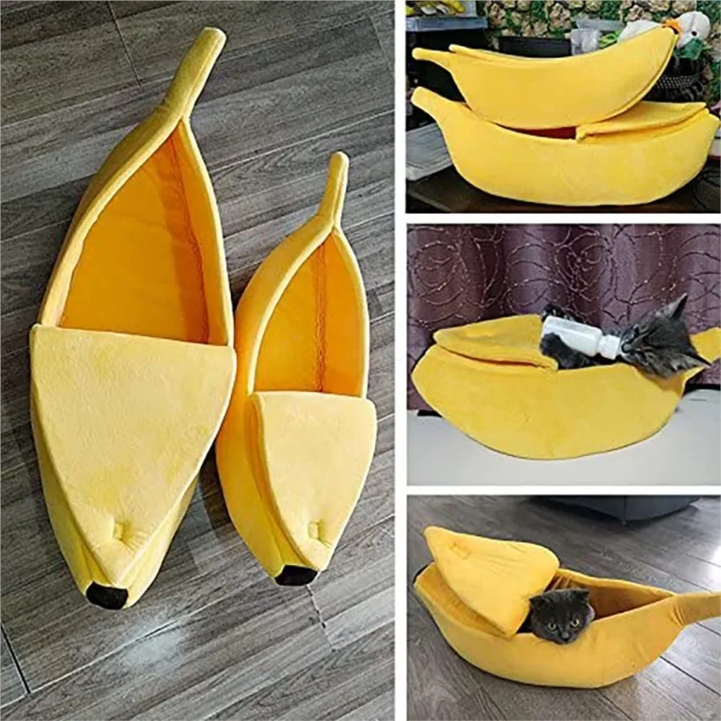 Banana Shape Pet Dog Cat home litter Bed House for Mat Durable Kennel Doggy Puppy Cushion Basket Warm Portable Supplies gy | Дом и сад