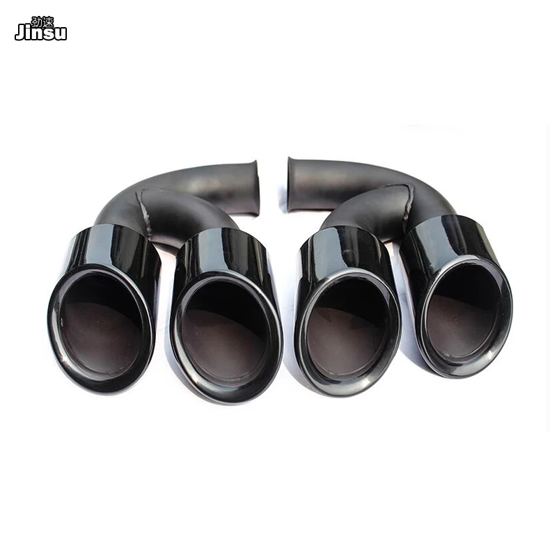 Глянцевые черные глушители выхлопной трубы глушитель для Porsche Cayenne 958 1 V6 V8 2011 - 2014
