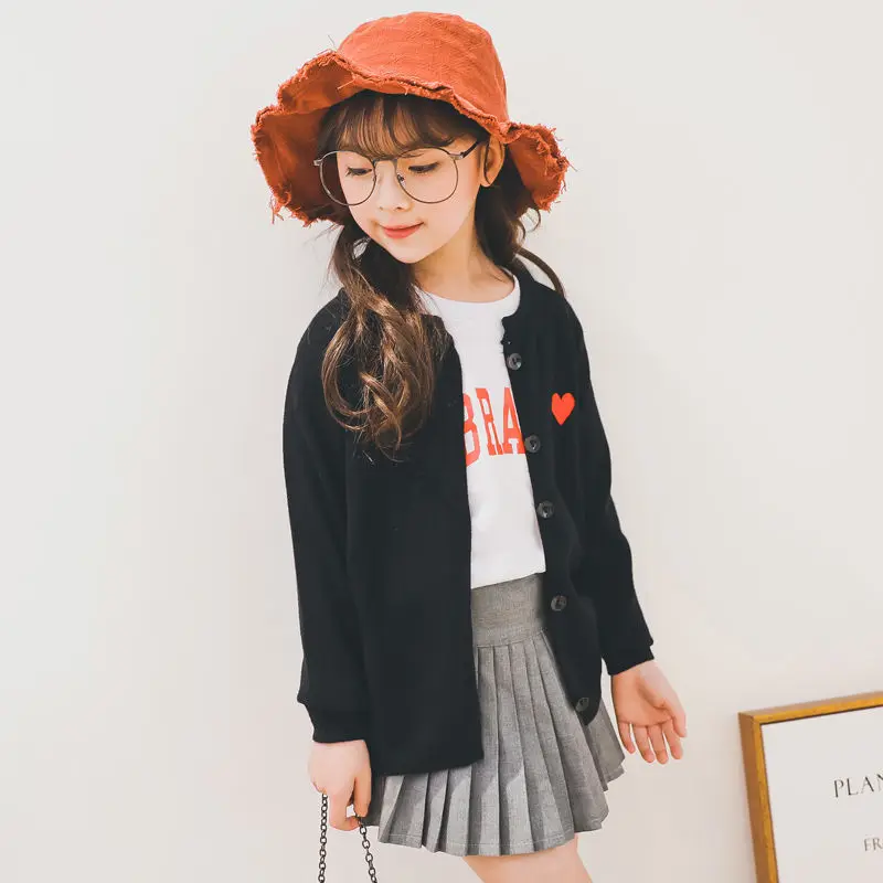 

2020 Girl Baby Cartoon Printed Sweater Cardigan Coat Girls Kids Sweaters Jacket Children winter Coats Clothes