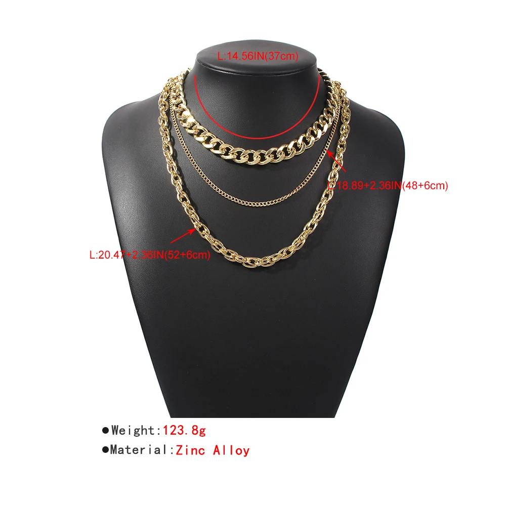 

Lalynnly Multi Layer Punk Choker Necklaces Gold Color Chains Necklace For Women Girls Bohemian Necklace Jewelry Bijoux N7553