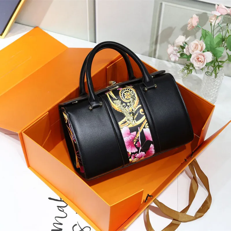 2021 New Fashion High Quality Genuine Leather Printed Tote Handbag Luxury Designer Ladies Crossbody Shoulder Bag Sac De Luxe Fem