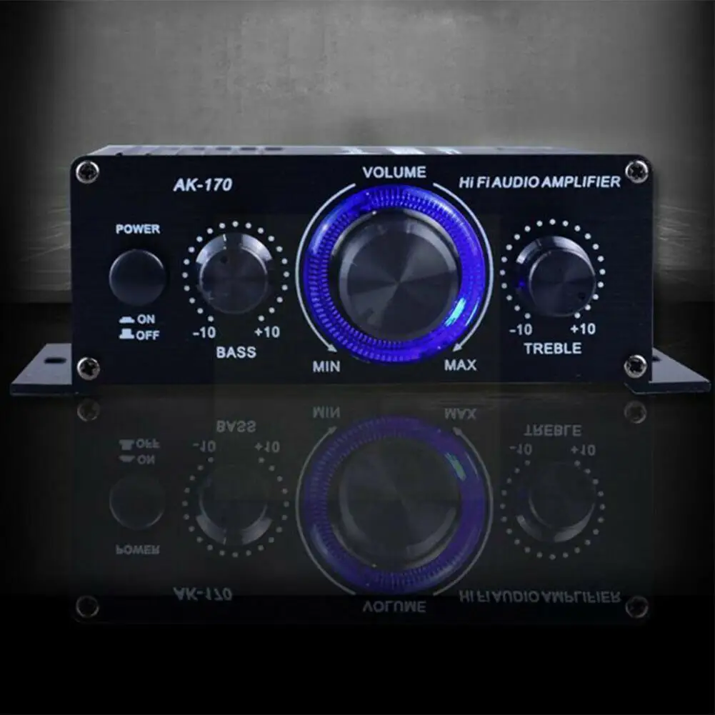 

AK170 12V Mini 400W HIFI Digital Stereo Audio Amplifier Car Theater Microphone Home Amplificador Car AMP FM Radio R6X3
