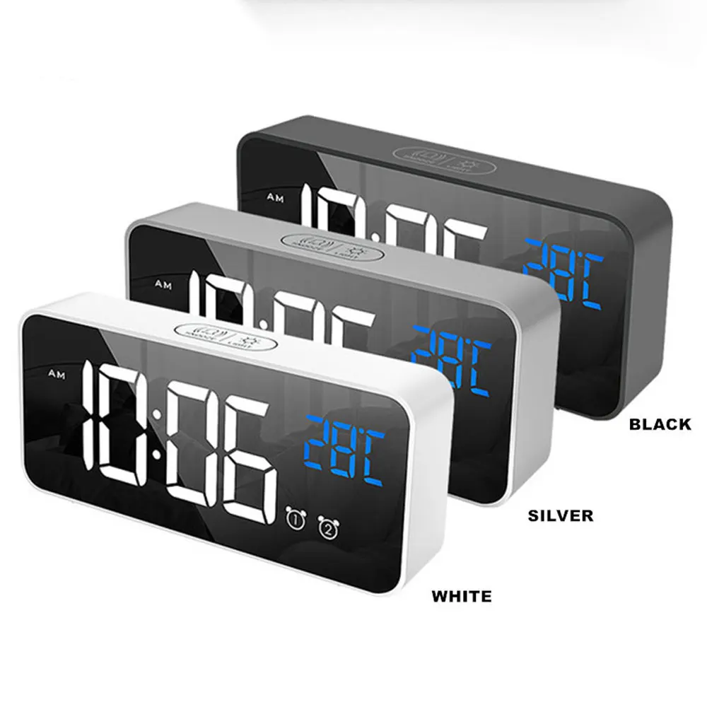 Будильник с зарядкой музыкальных электронных часов настольные цифровые часы