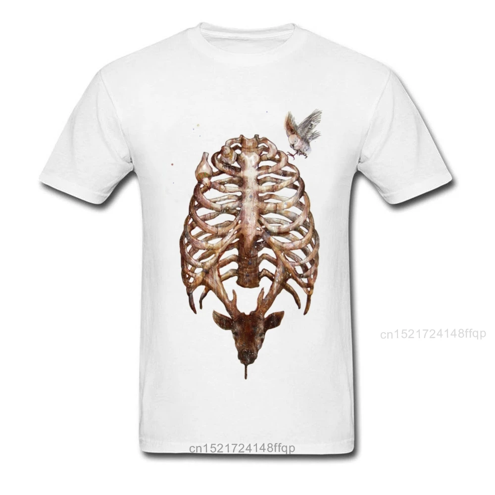 Уникальная мужская черная футболка в рубчик с оленем не выцветает рисунок птицы