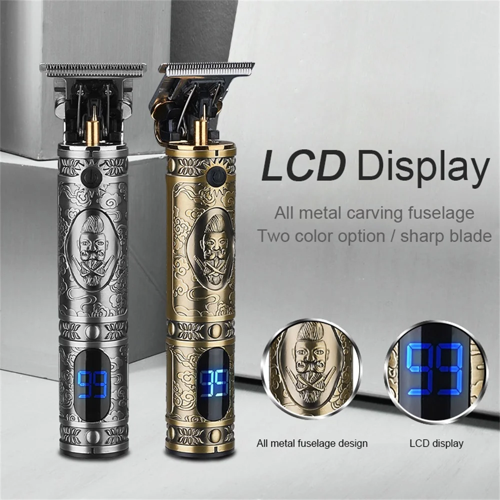 

T9 USB Rechargeable Trimmer Barber Hair Clipper Washable Electric Trimmer Rechargeable Trimmer Mini Shaver Trimmer For Men 0mm