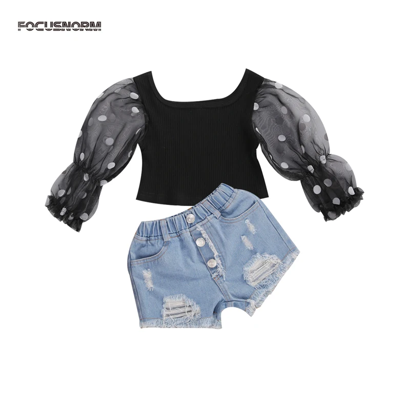 Комплект одежды FOCUSNORM для маленьких девочек модная футболка с