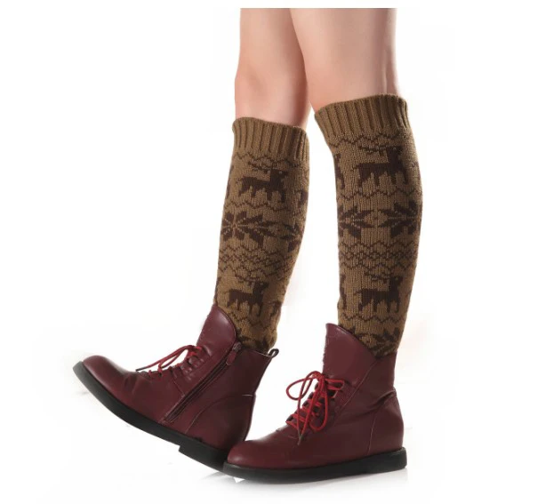 5 цветов вязаные крючком зимние длинные гетры модные женские носки для девочек