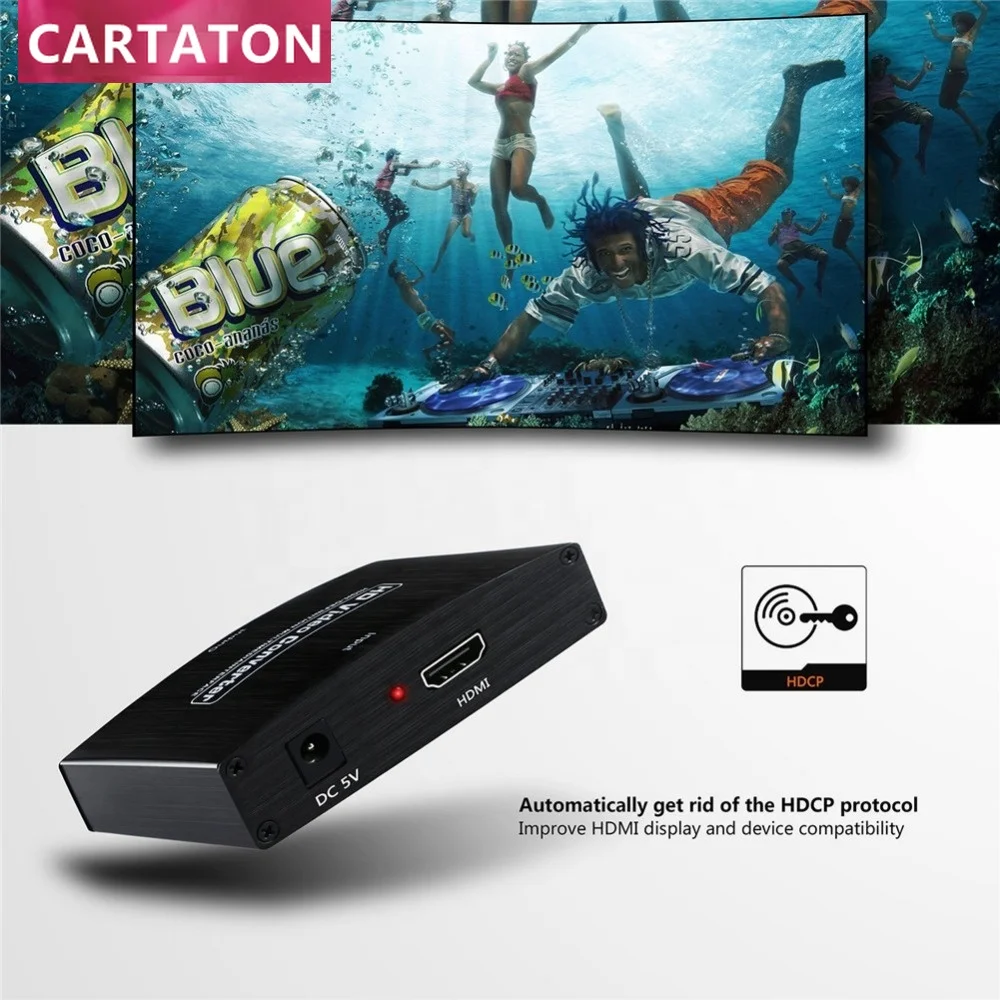 Адаптер-преобразователь компонентов hdmi-ypbpr RGB R/L 5RCA Scart с поддержкой 1080P видео