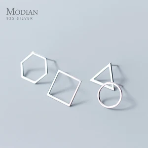 Серьги-гвоздики Женские квадратные, из серебра 925 пробы