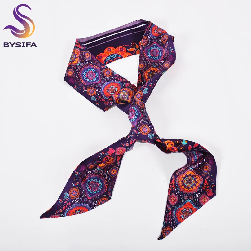 

Шарф BYSIFA женский Шелковый, узкий, благородный фиолетовый, 2020
