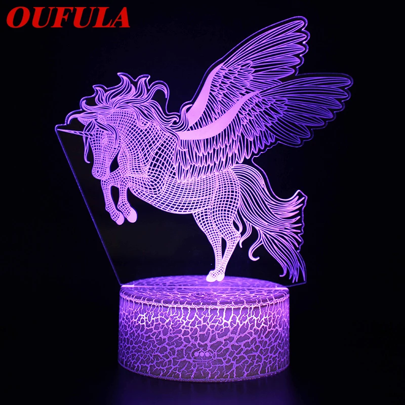 Ночники светодиодные новинка 3D лампа милая игрушка подарок 7 цветов абстрактная