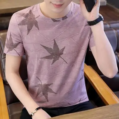 

Short-sleeved T-shirt men's casual simple bottoming shirt half-sleeved clothes 5178