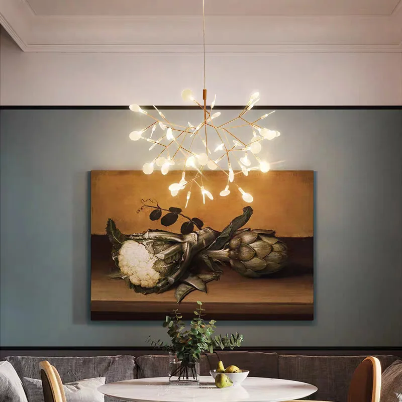 

Nordic Simple Warm Firefly LED Ceiling Chandelier Living Room Bedroom Corridor Decoration Indoor Lighting Chandelier