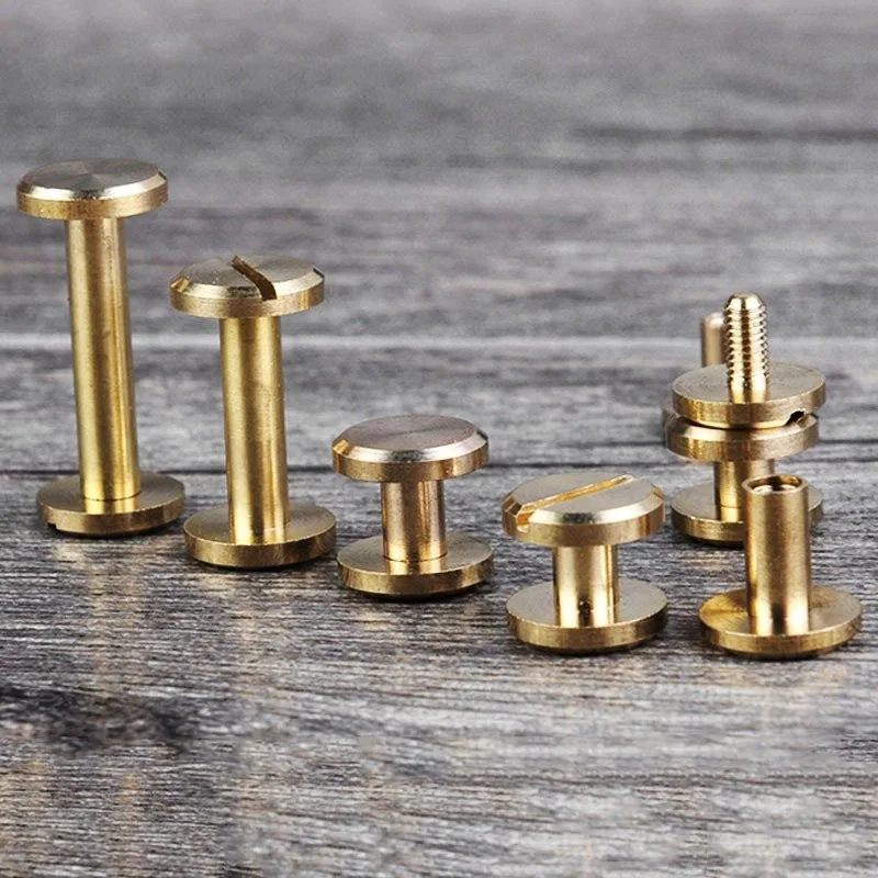 Двойной плоский кошелек сумка латунный ремень винт Chicago заклепки Сделай Сам