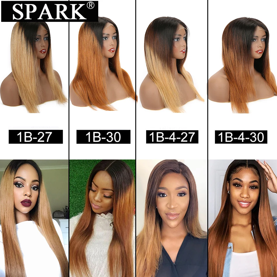

SPARK Brazilian Straight Lace Front Human Hair Wigs Pre Plucked Hairline Remy Hair 4x4 Lace Closure Wigs