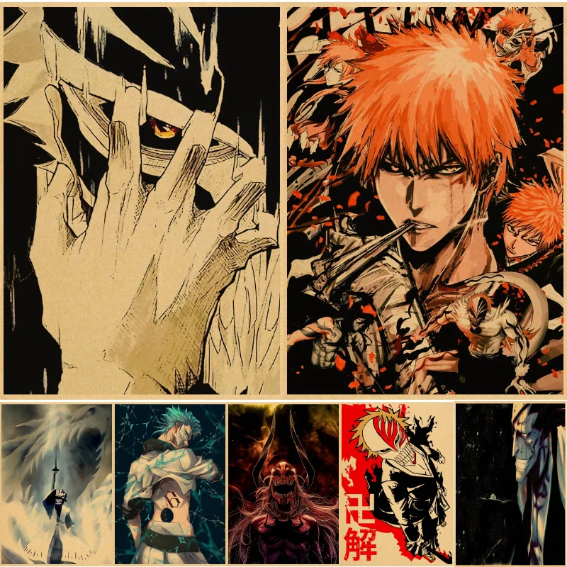 

Japanese Anime Bleach Poster Kraft Paper Retro Posters Home Room Store Wall Decor Collection Art Painting Wall Stickers