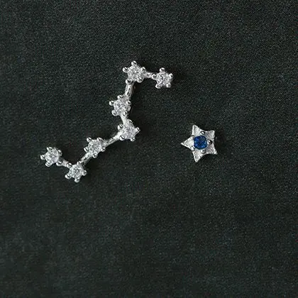 

CH-1575 S925 sterling silver earrings wholesale star asymmetrical diamond earrings female Korean fashion sterling silver earring