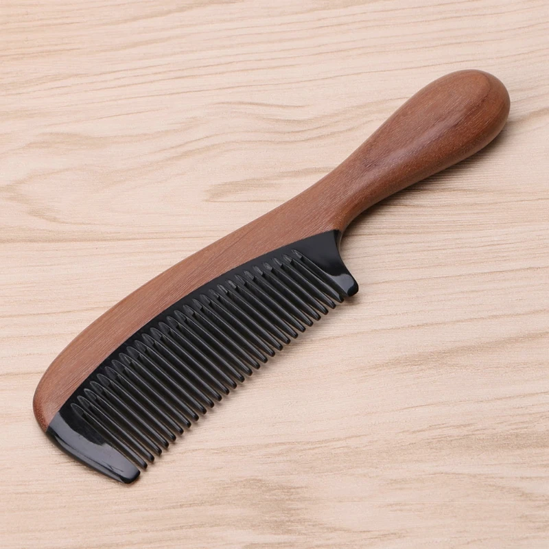 Pro Natural Ox Horn Green Sandalwood Fragrant Comb Wooden Handle Combs Hair Care | Красота и здоровье
