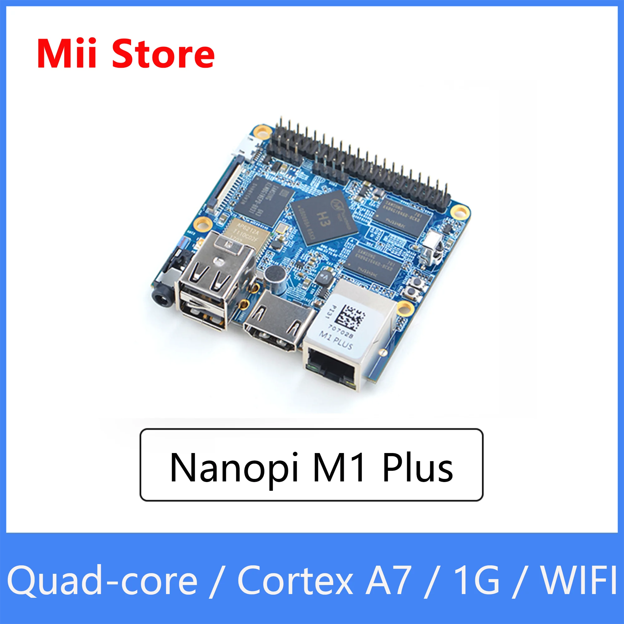 NanoPi M1 Plus Development Board Allwinner H3 4K Play Quad-core Cortex-A7 Onboard WiFi Bluetooth Compatible EMMC