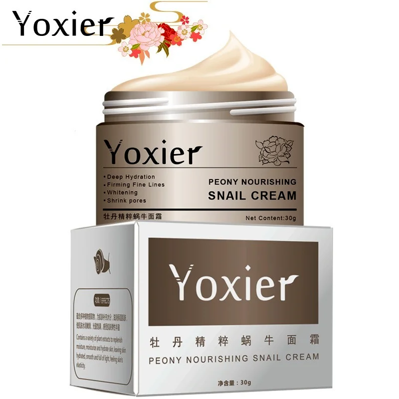 

Yoxier Snail Cream Moisturizing Moisturizing Whitening Facial Skin Care Beauty Essence Cream Men and Women