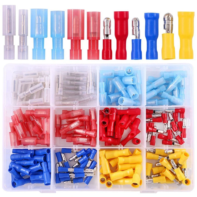 

150PCS Butt Male And Female Terminals Compositions Set Fully Insulated Terminal