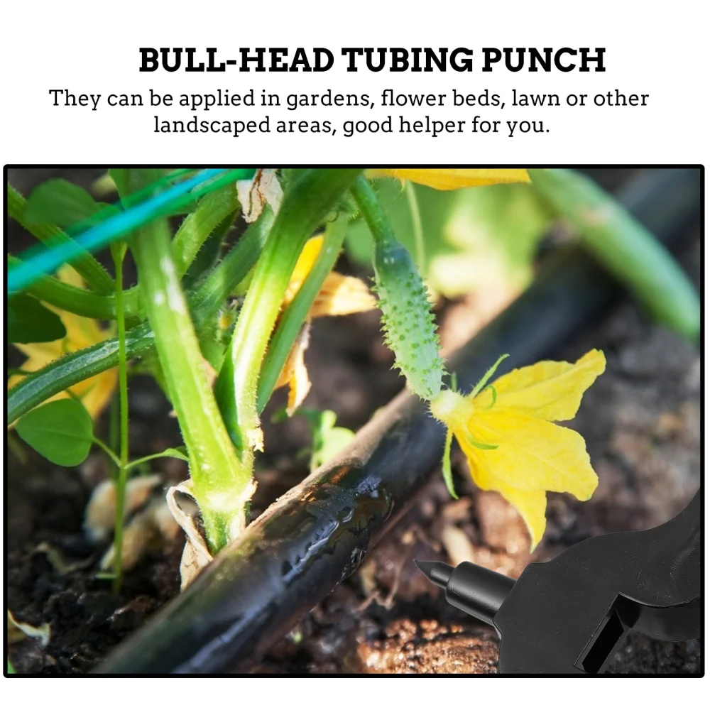 

1 Set 5Pcs 3mm 4mm Bull-Head Tubing Punches Drip Irrigation Tubing Punch (Black)