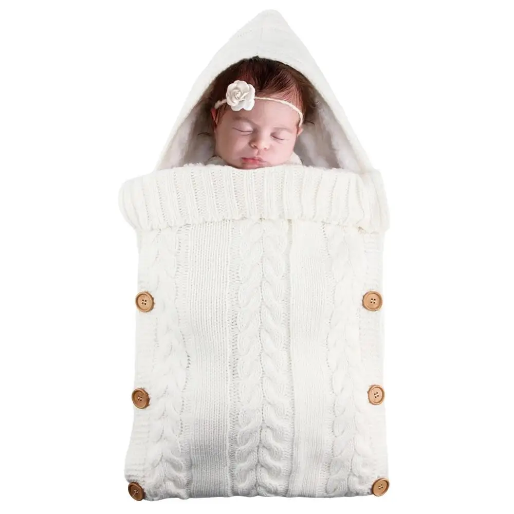 Спальный мешок для новорожденных зимний теплый хлопковый спальный ног шерстяной