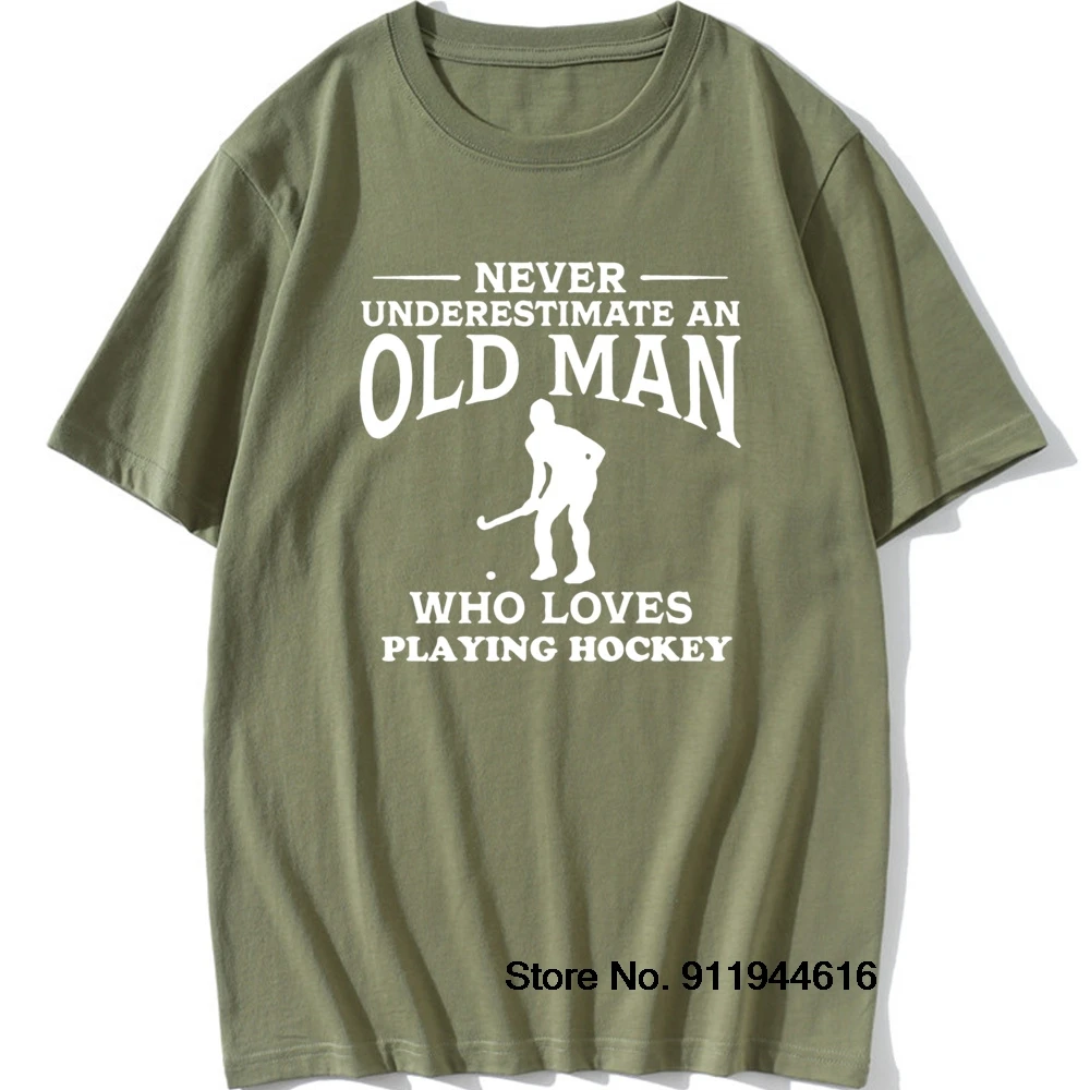 

Футболка мужская хлопковая с коротким рукавом, не недооценить стариков, любителей хоккея на поле, рубашка, подарок для любимого человека