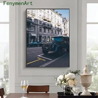 retro handsome car modern home decoration frameless waterproof ink printing canvas poster customizable european wall painting