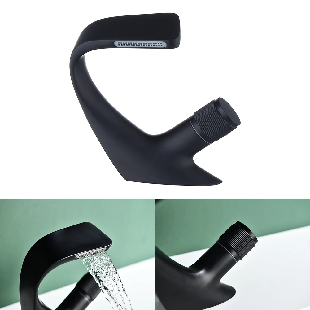 

Crane Home Copper Waterfall Basin Faucet Mixer Bathroom Sink Modern Kitchen Deck Mounted Hot Cold Water Easy Clean Single Hole