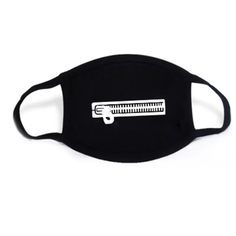 Unisex Cartoon Anime Cotton Mask Zipper Teeth Print Earloop Respirator E65F | Masks（None Medical）