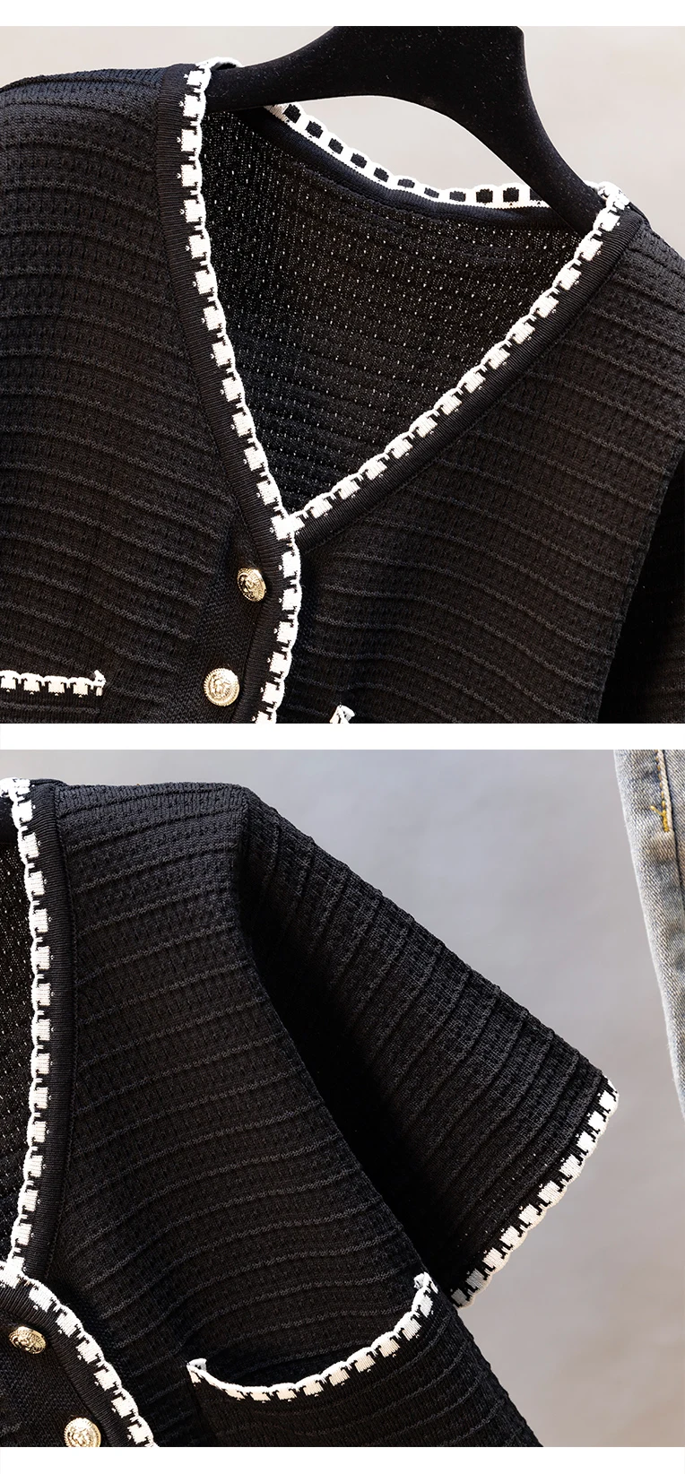 

Short-sleeved White T-shirt 2021 Cardigan Jacket Short V-neck Ice Silk Sweater Korean Style Female Cardigans Design Ol Clothes