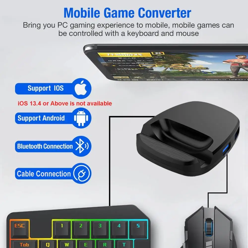 PUBG Gamepad клавиатура конвертер мыши Bluetooth BattleDock мобильных игр для FPS таких как COD AOV