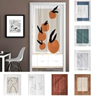 Короткая занавеска для кухни дверная занавеска для кафе, домашний декор, домашний вход, подвесные занавески, Скандинавская линия, картина, дверная занавеска