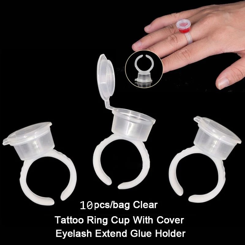 10 шт. тату пигментные чернила кольцевые чашки для наращивания ресниц держатель