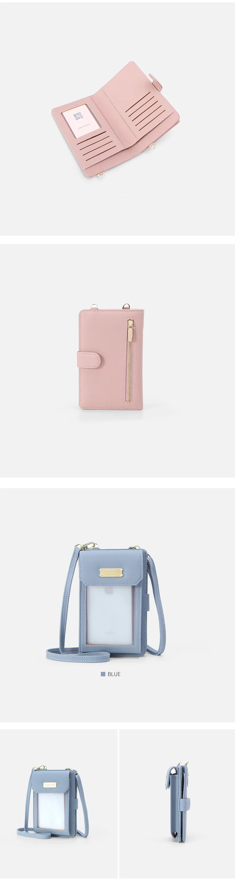 Универсальный чехол для телефона Mofi для iPhone Xiaomi, женский кожаный бумажник для девочек, сенсорный экран для смартфона, ремешок через плечо, сумка для сотового телефона