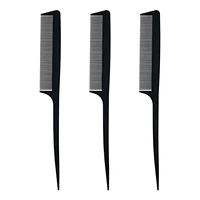 3 pack tail combs styling comb brush carbon fiber anti static styling tail comb and heat resistant tail comb for all hair types