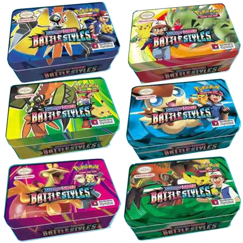 Anime 42 unids/set tarjetas Pokemon de Metal de hierro caja de TAKARA TOMY juguetes juego de batalla Pokemon Gengar Pokemon de dibujos animados ni&ntilde;os regalos de navidad-1