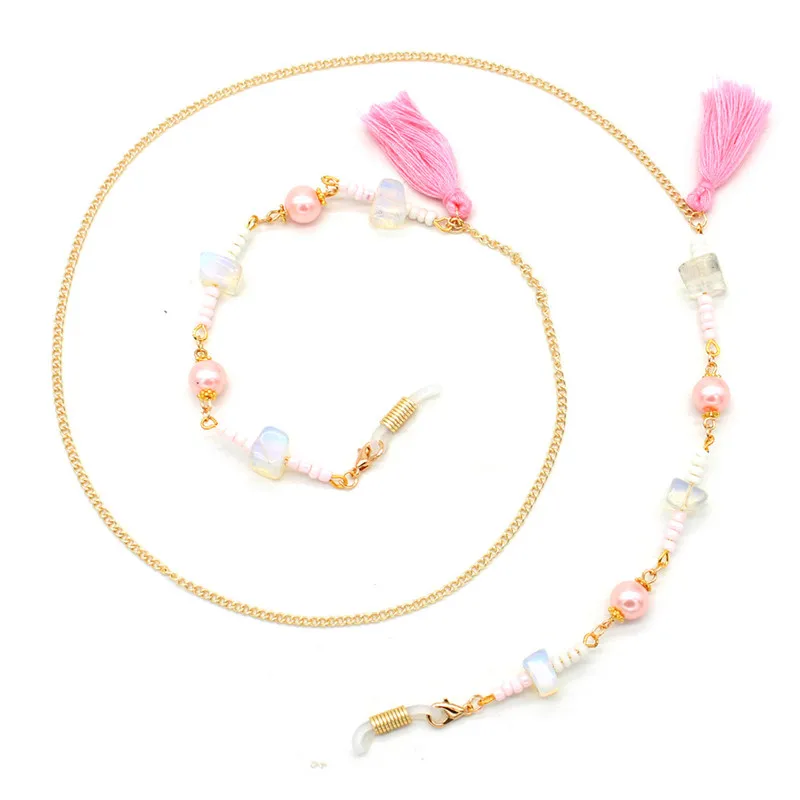 Цепочка для очков с жемчужными бусинами и кисточками шнурок чтения аксессуары