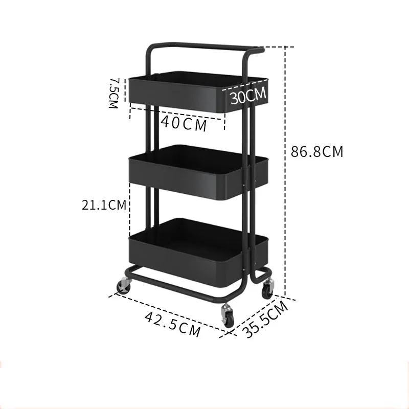 Полка органайзер для хранения на колесиках 3 уровня|Подставки и стеллажи| |