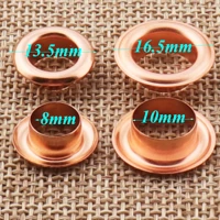 100 pcs metal rose gold eyelet barrel diameter 8mm 10mm eyelets grommets with washers leather canvas bag findings purse eyelet